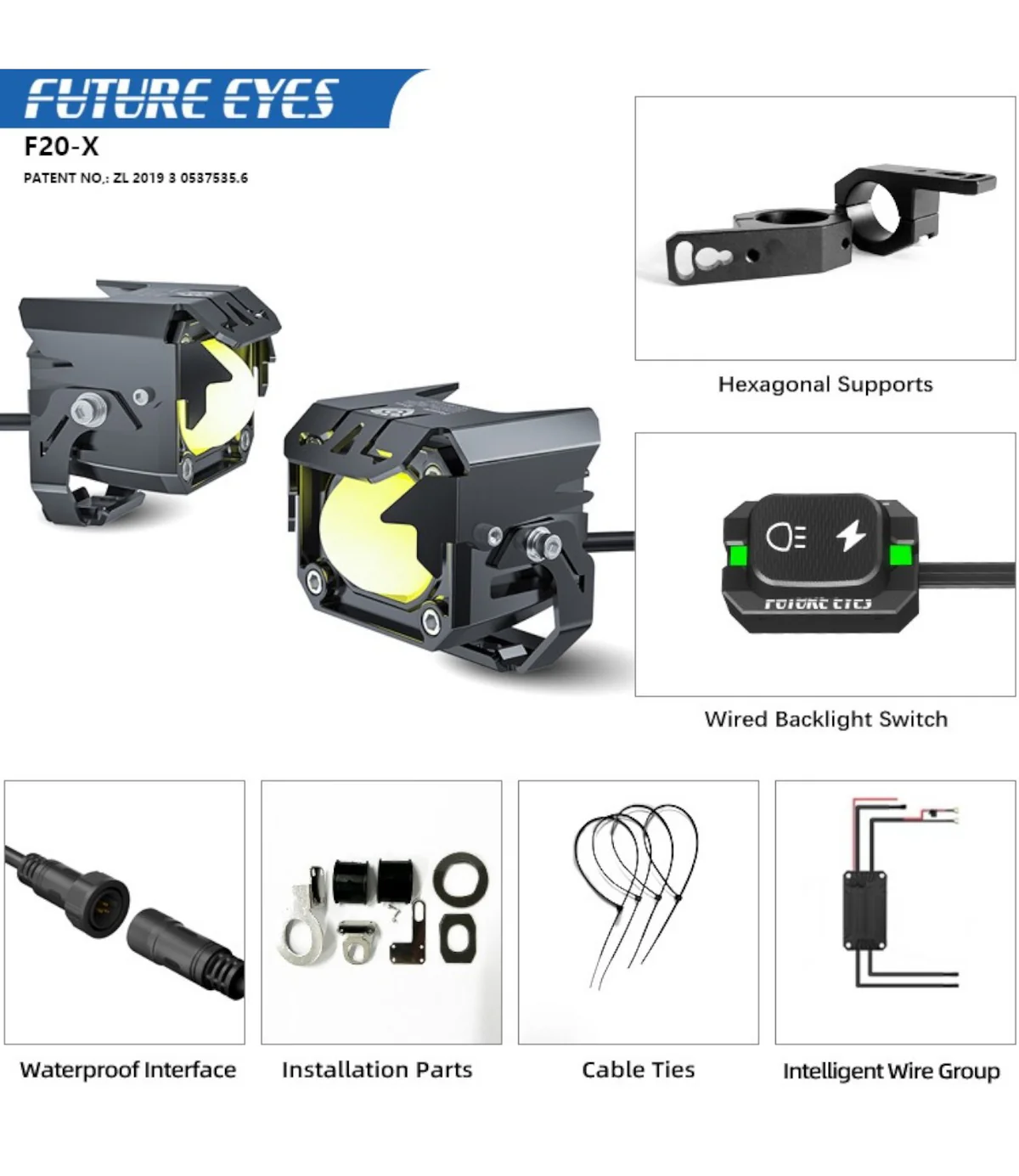 Future Eyes F 20-X Dual Colour Auxillary Lights