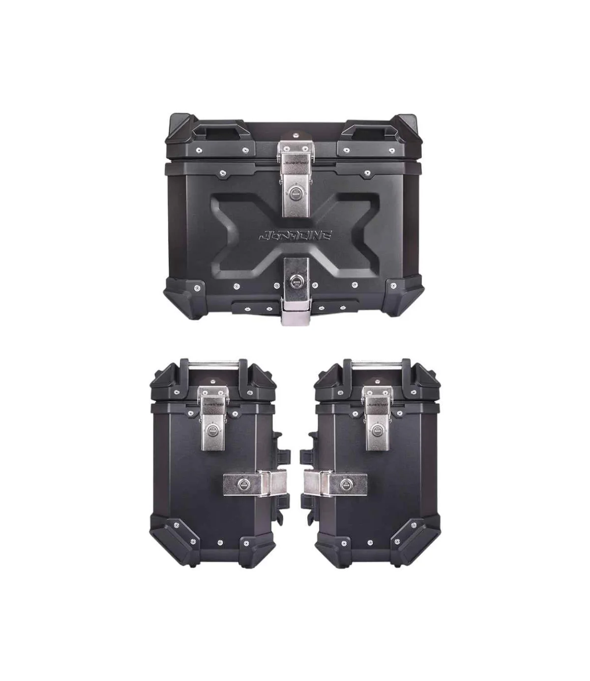 SET Of 3 Combo Of JB Premium Black Top Box + JB Premium Black Panniers