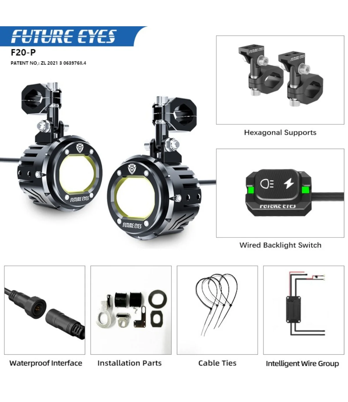 Future Eyes F 20-P Dual Colour Auxillary Lights