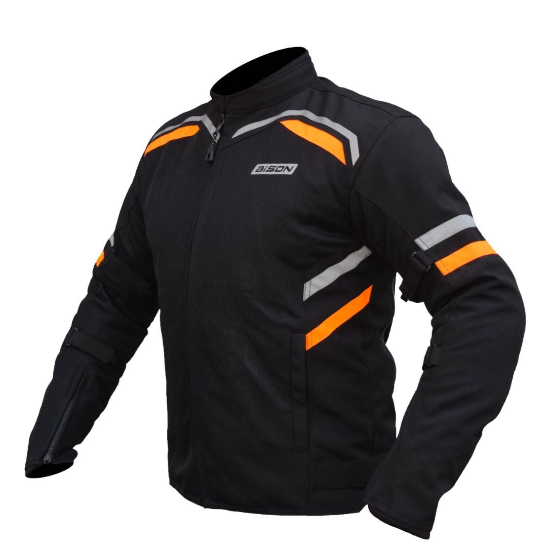 BISON RAPTOR V.2 – BLACK HI-VIZ ORANGE JACKET - Image 4