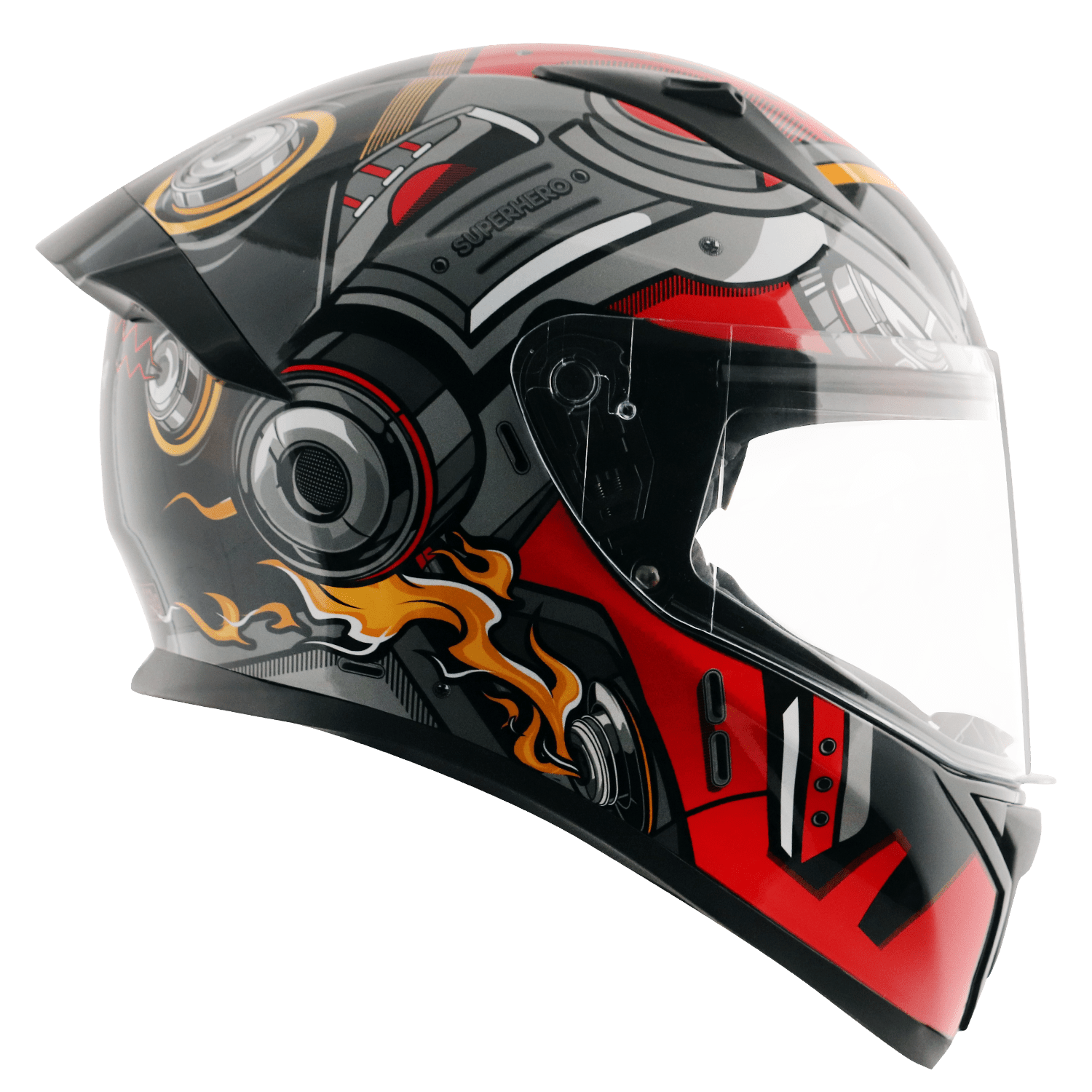 Bolt Superhero Helmet - Black Red - Image 3