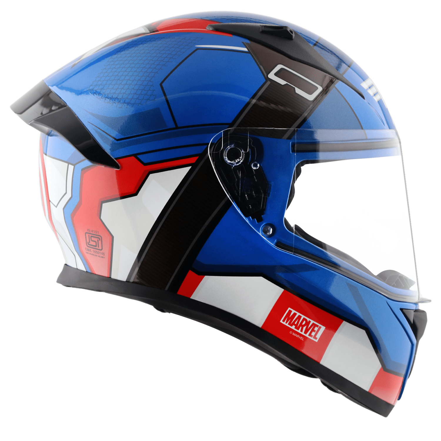 Bolt Marvel Captain America Edition Helmet - Blue Red - Image 4