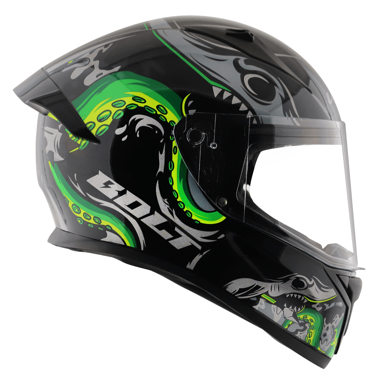Bolt Octopus Helmet - Black Neon Green - Image 4